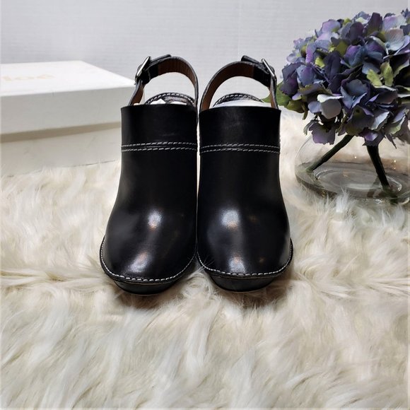 NIB CHLOE Blk Leather Platform Slingback Mule 8.5M - Picture 2 of 11